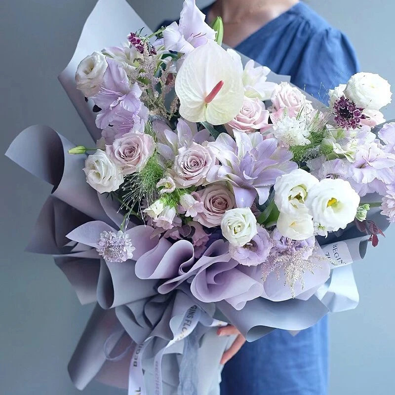 【花执】哑光纯色晨雾纸花束鲜花包装纸花艺花店礼品包装资材