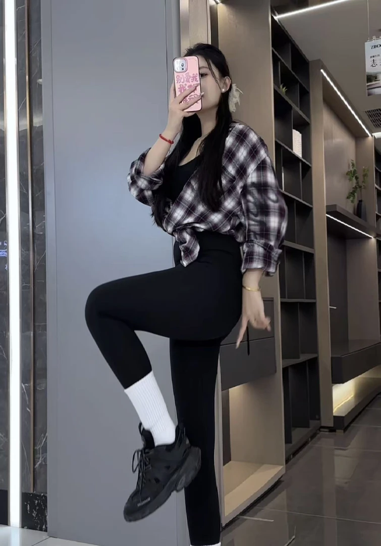 女士秋冬高腰打底芭比无痕鲨鱼裤户外时尚穿搭必备800-801-802