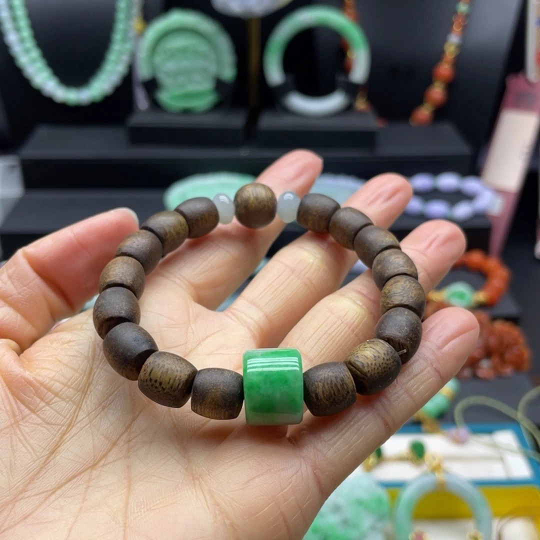 k***e翡翠未镶嵌手链翡翠路路通