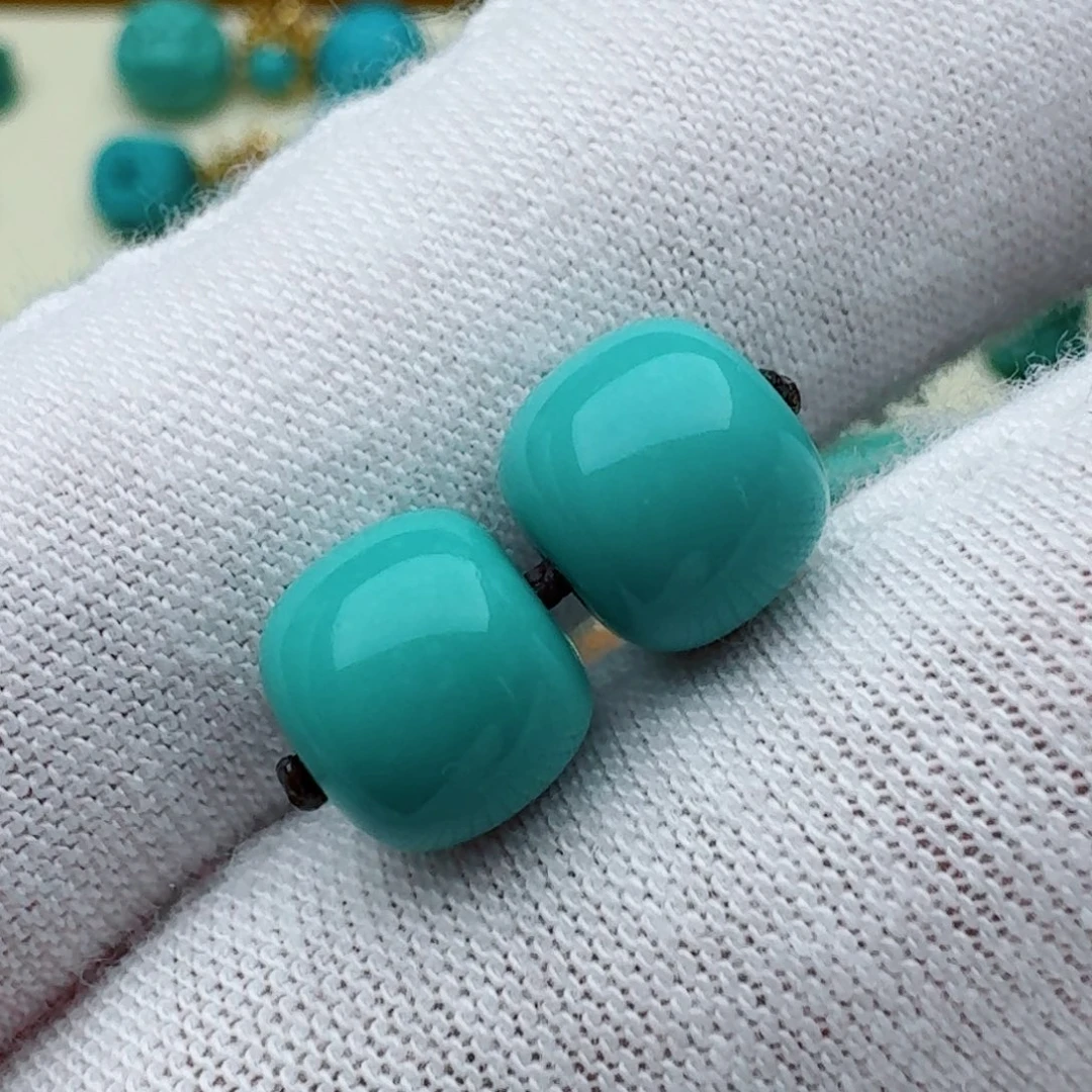 绿松石未镶嵌老型对珠8..7