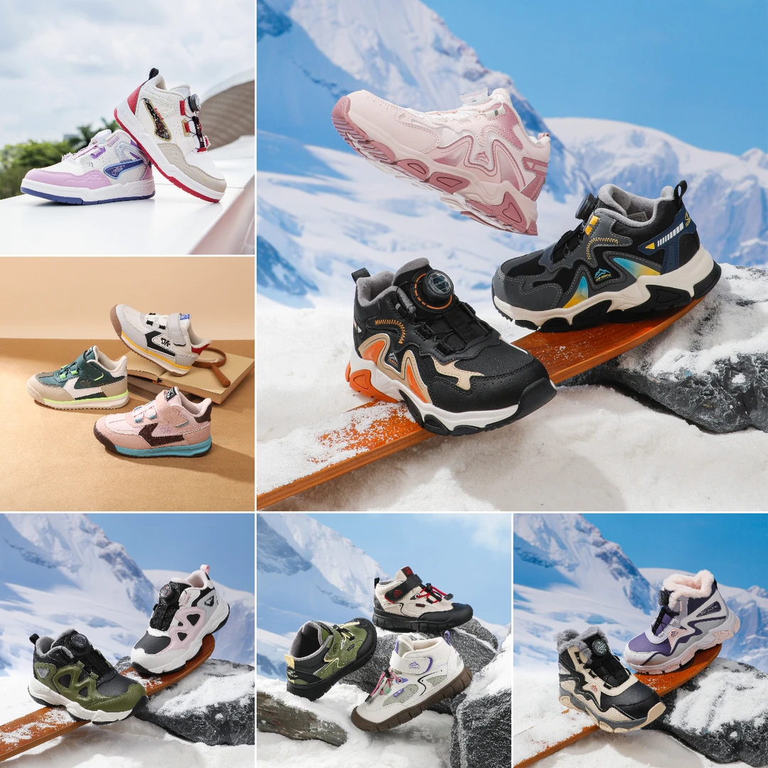 Dr.Kong/江博士童鞋冬季加绒保暖轻便防滑耐磨户外运动鞋男童女ZH