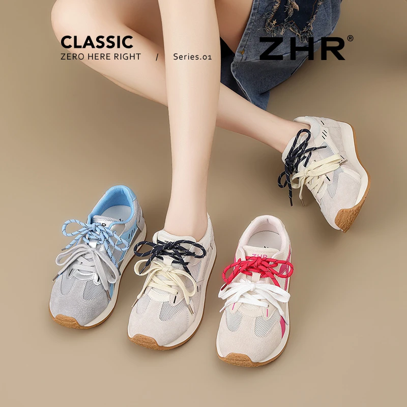 ZHR则则双鞋带多巴胺阿甘鞋网布透气平底德训鞋鞋子女ins潮牌百搭