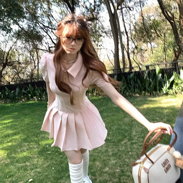 韩系潮流时尚甜美气质连衣裙女2025夏季新款修身显瘦百搭连衣裙女