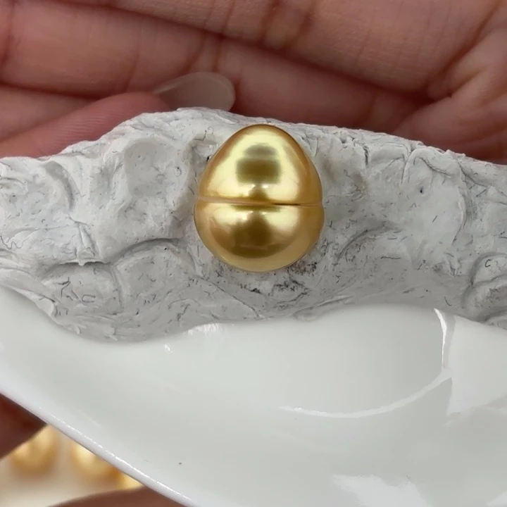 定制海水珍珠未镶嵌裸珠13-14金珠一颗