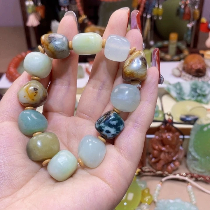 蛇纹石玉手链未镶嵌