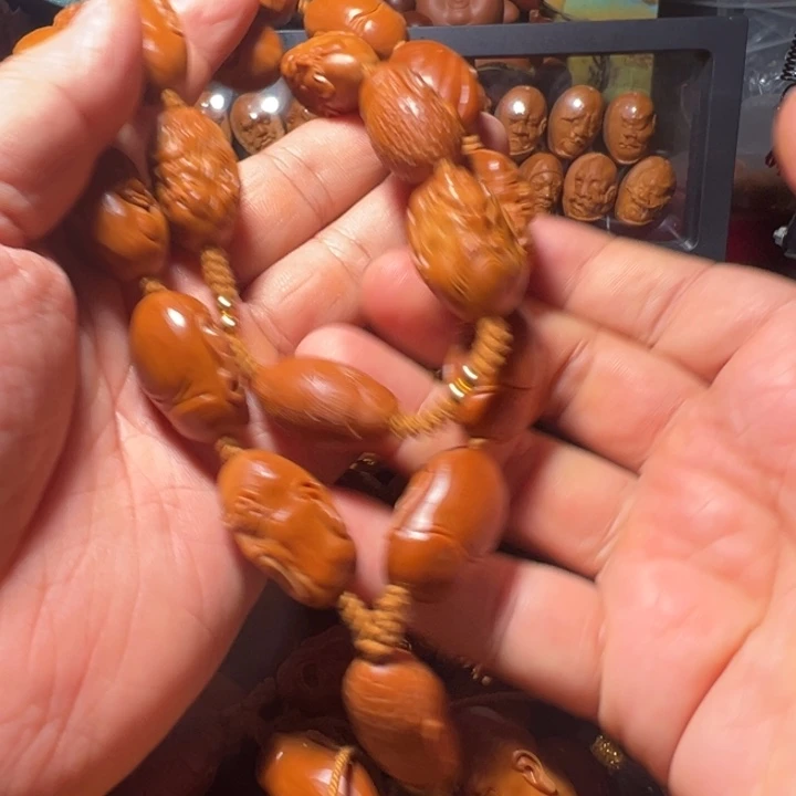 清***空橄榄核手串/手链子山十八罗汉长串