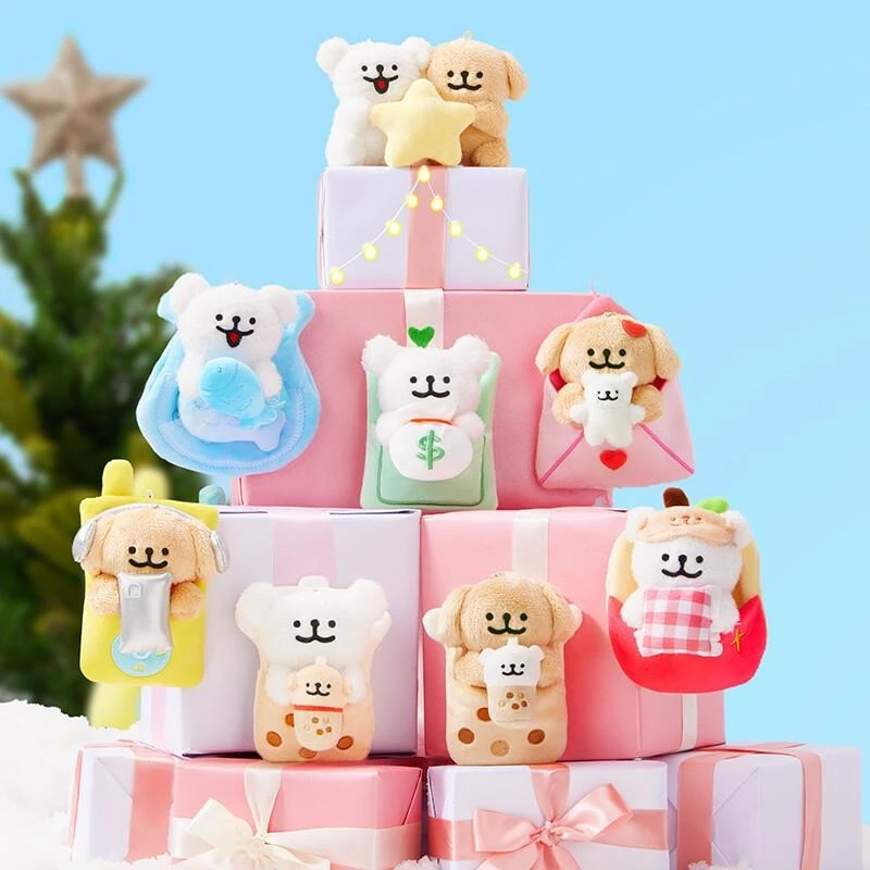 【开盒不退不H】线条小狗好运兜兜系列毛绒盲盒可爱公仔挂件玩偶