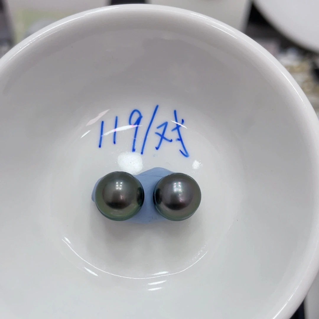 海水珍珠项链未镶嵌糕*糕大溪地对珠10-11可定制娟