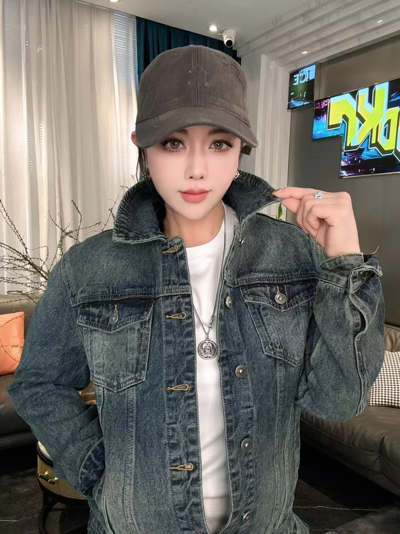 【JDKJ】潮品轻奢高端气质百搭休闲男士小燕子烧花牛仔夹克J136