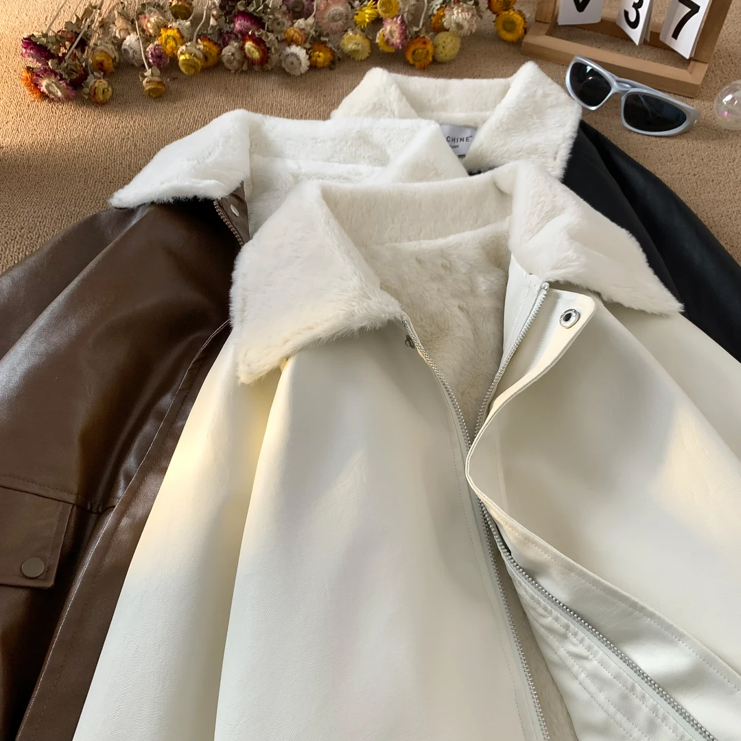 美式复古加绒保暖毛茸茸皮棉服外套男士2025冬棉袄百搭棒球服棉衣