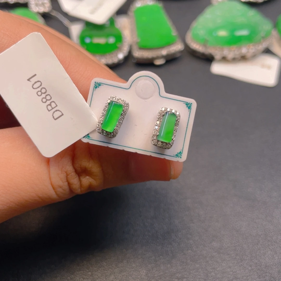 翡翠银S925镶嵌吊坠(不含链)