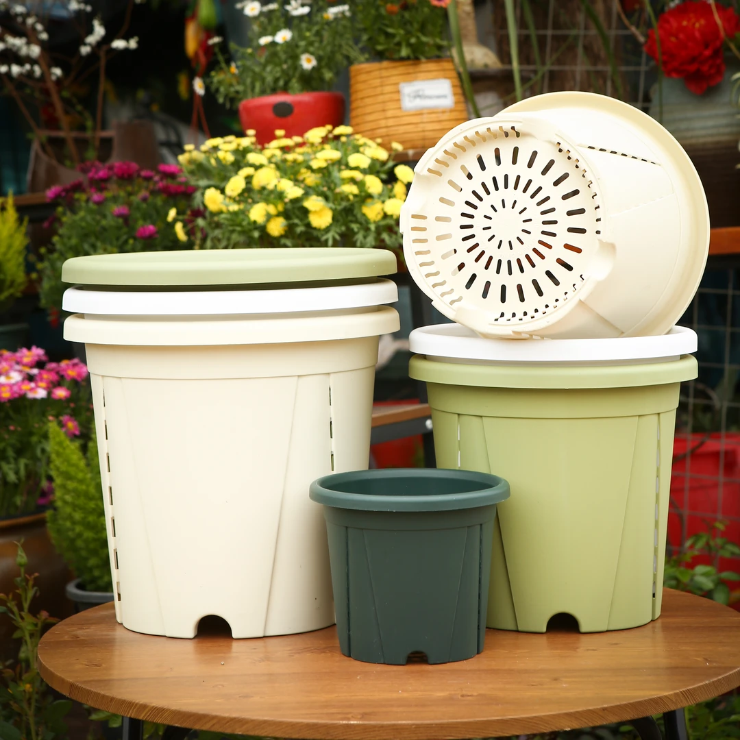 新款第三代青山盆加厚控根透气不闷根带侧孔大号树脂月季塑料花盆