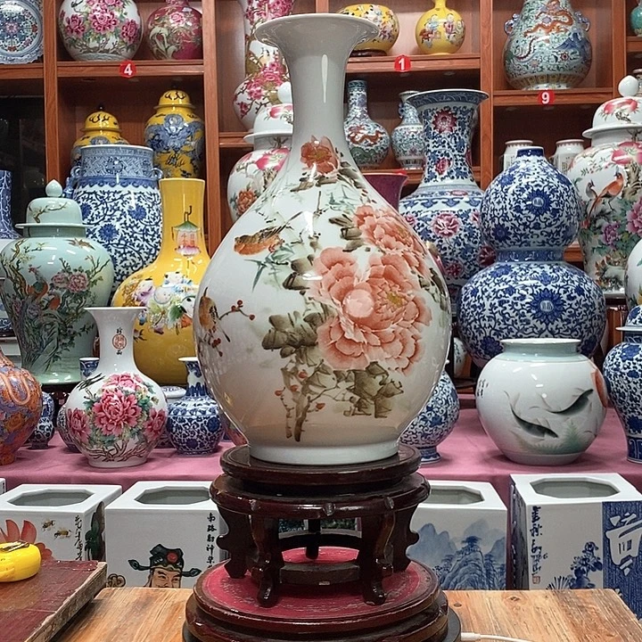 景德镇陶瓷手工手绘花瓶摆件