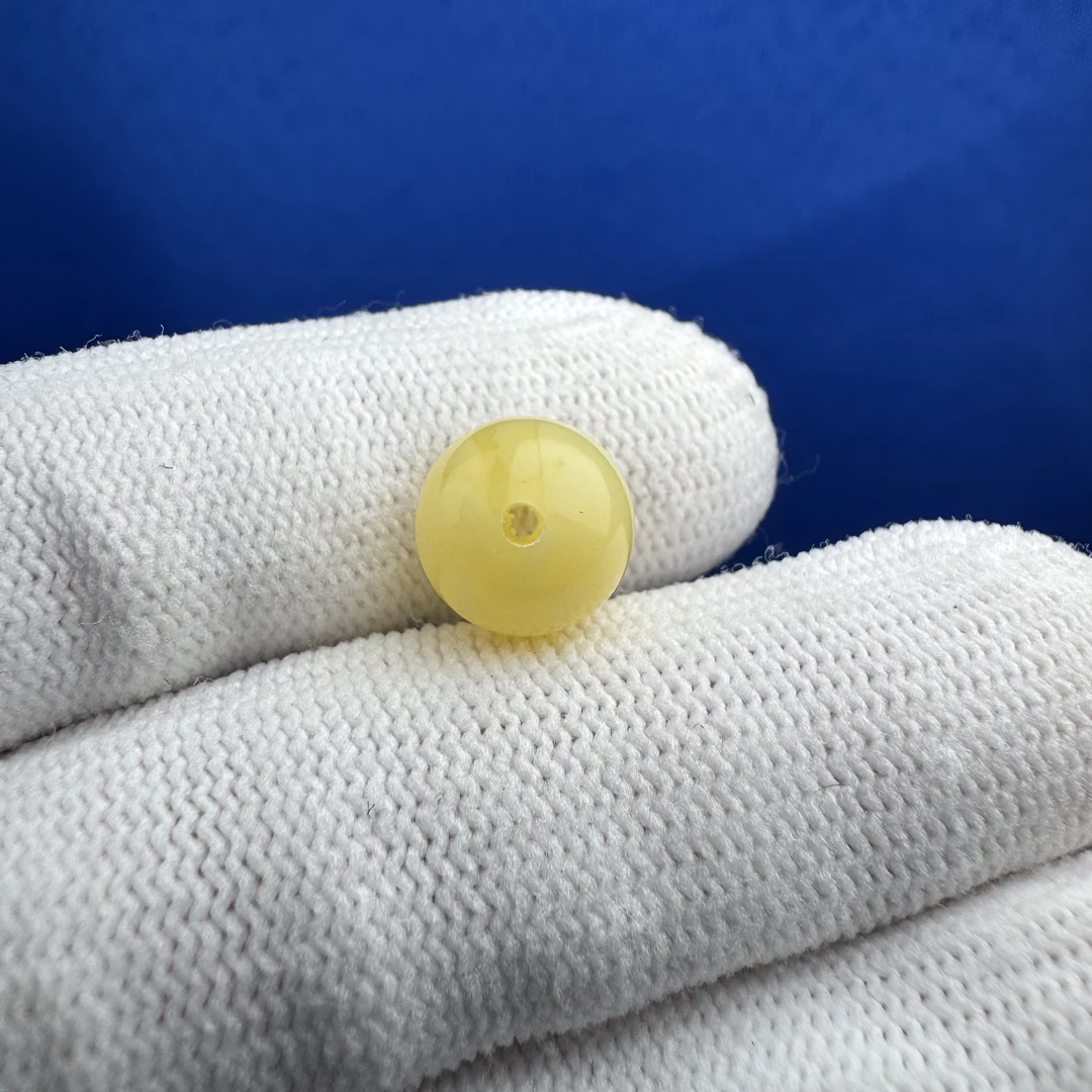 A3484天然原矿蜜蜡 白蜜圆珠9.8mm 一物一图假一罚十
