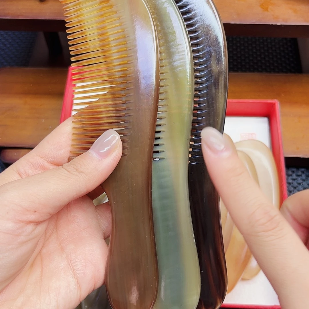 纯牛角手工制作牛角梳
