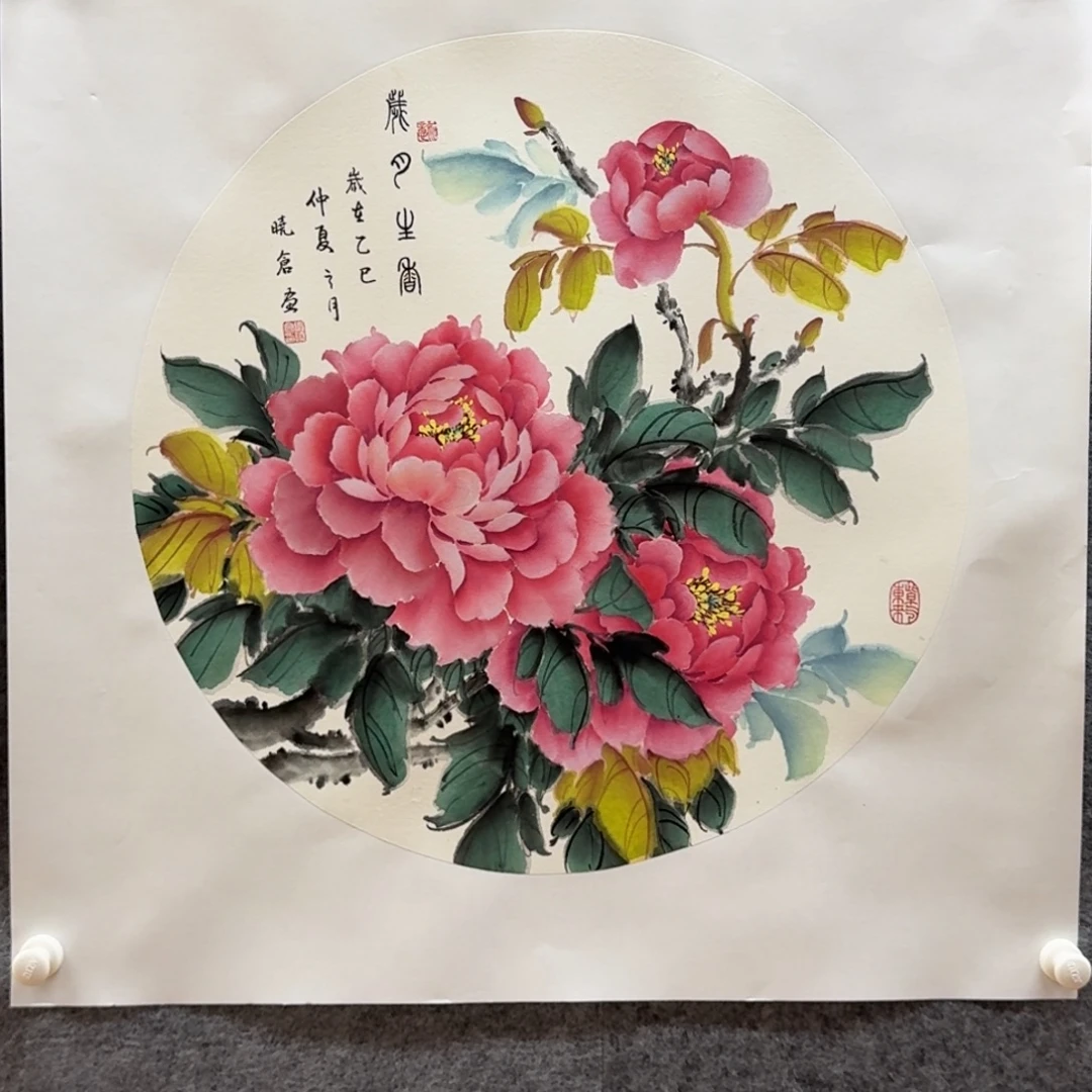国画65斗方作品花鸟