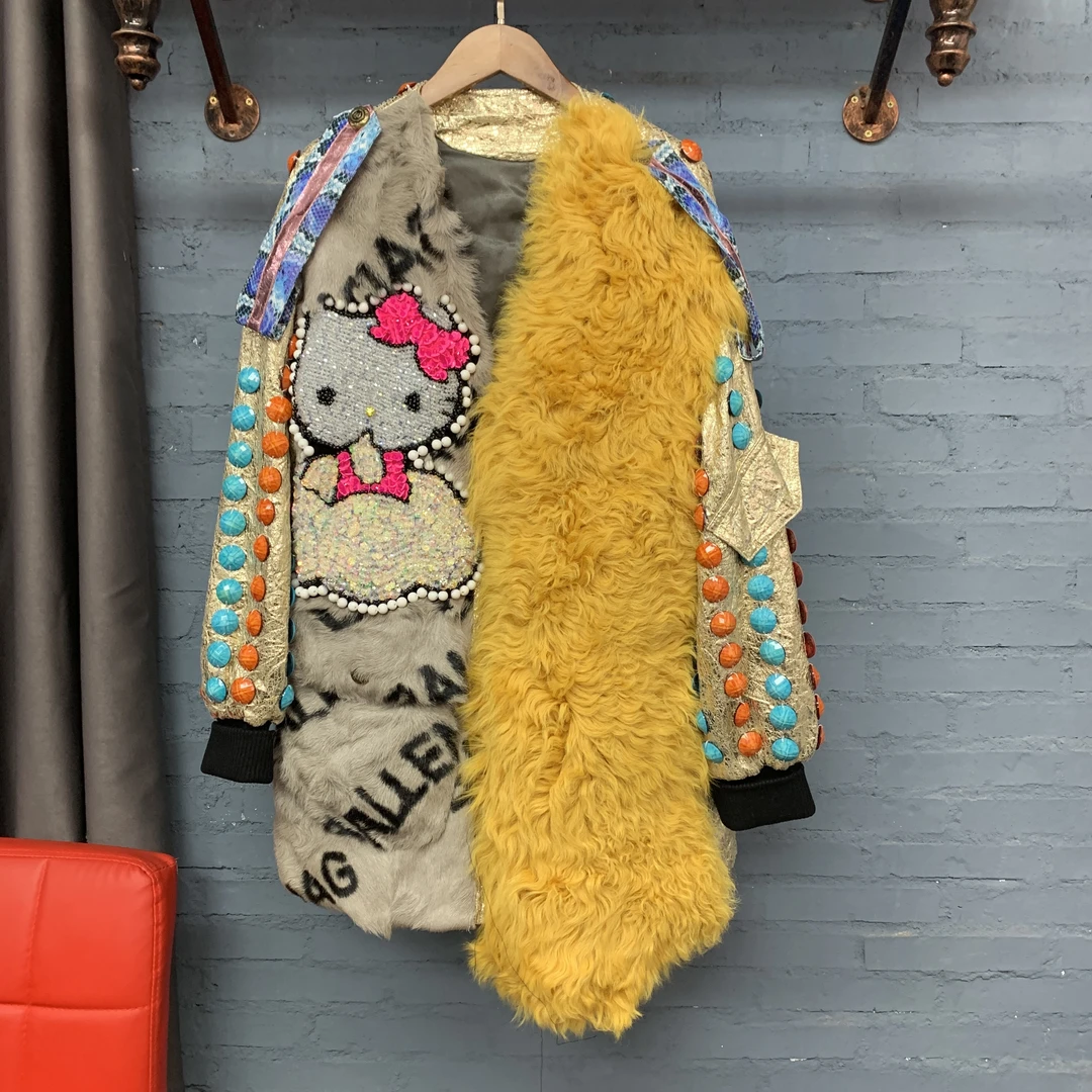 新款时尚KitY猫金色一体开衫外套