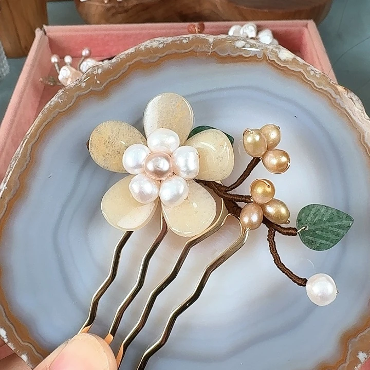 淡水珍珠发饰未镶嵌