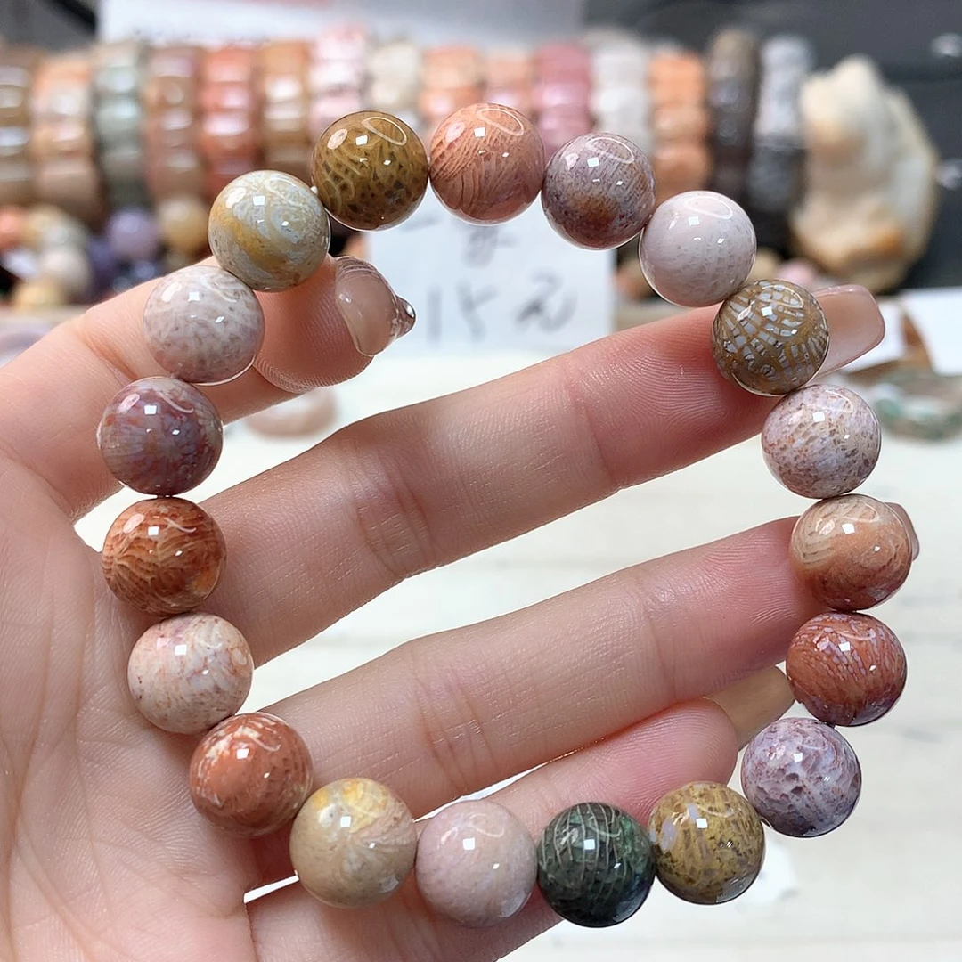 硅化珊瑚（珊瑚玉）手链未镶嵌相****?175