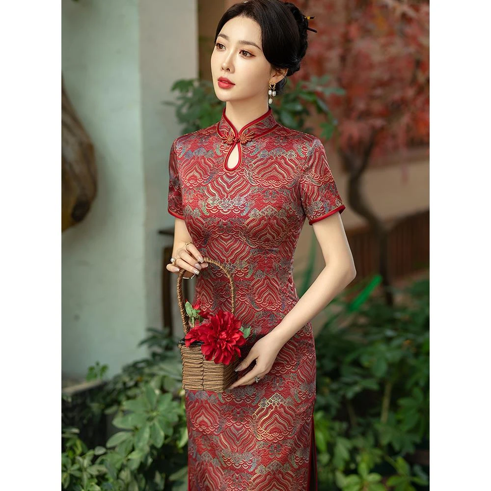 小个子喜婆婆旗袍2025年新款裙日常中老年新式连衣裙妈妈高级礼服