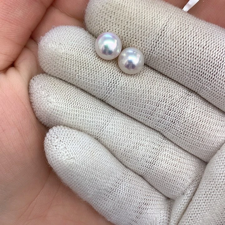 淡水珍珠耳饰未镶嵌迪*定制