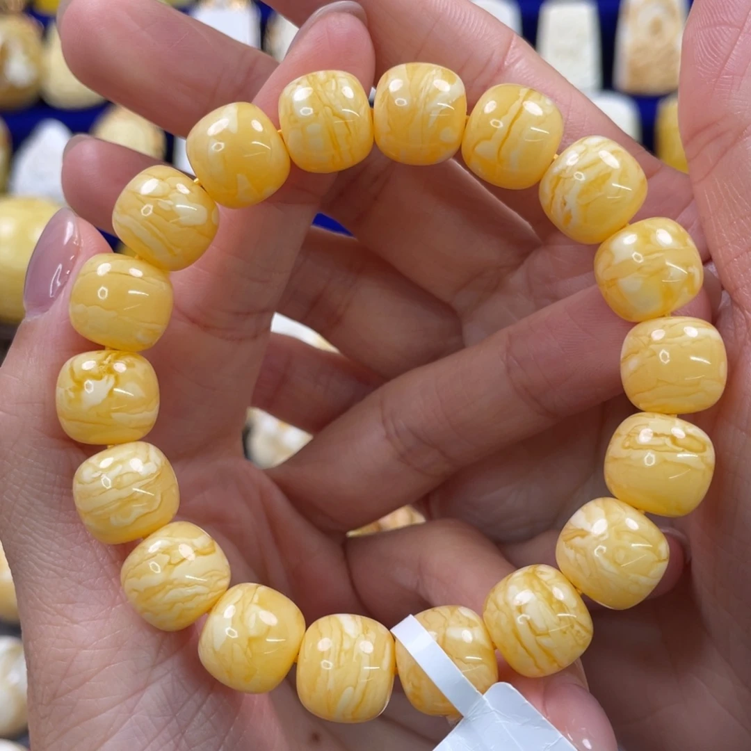 蜜蜡裸石未镶嵌琥珀蜜蜡手串卡12mm