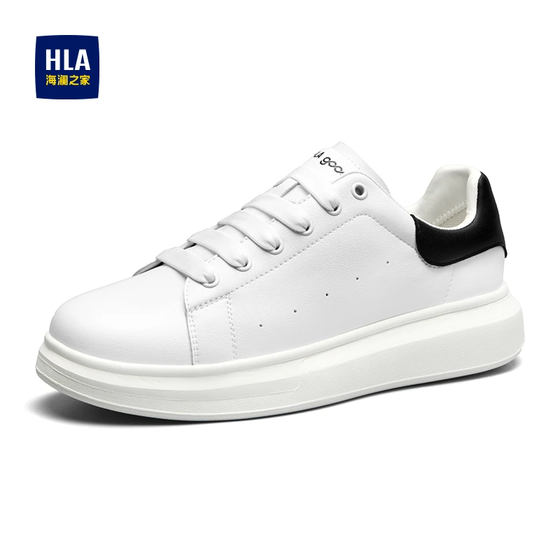 HLA/海澜之家男鞋新品春秋正品时尚百搭潮流板鞋厚底经典小白鞋男