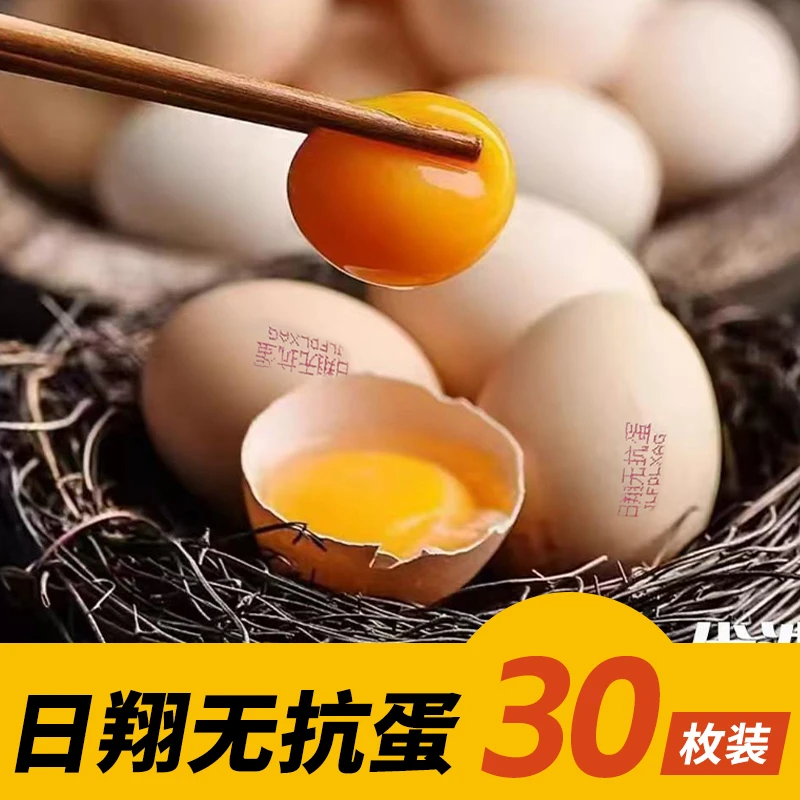 日翔无抗鸡蛋30枚【约3斤4两】送1包盐