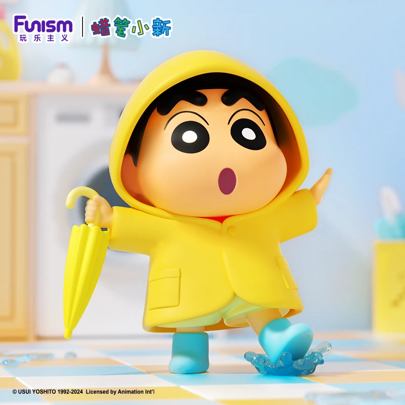 Funism玩乐主义蜡笔小新大尺寸手办雨衣小新客厅电视柜落地摆件