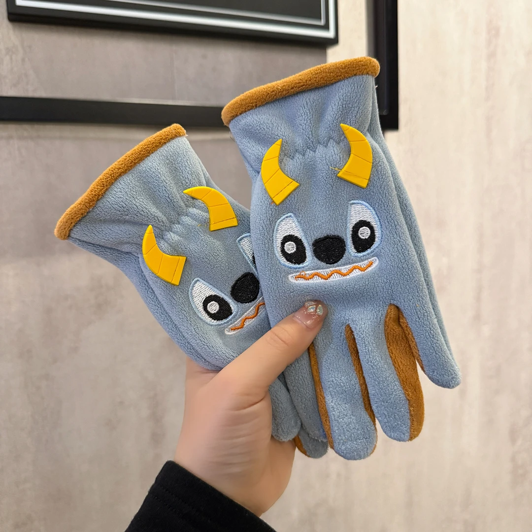 儿童手套冬季女童可爱卡通款保暖加绒学生户外骑行滑雪防寒男孩款