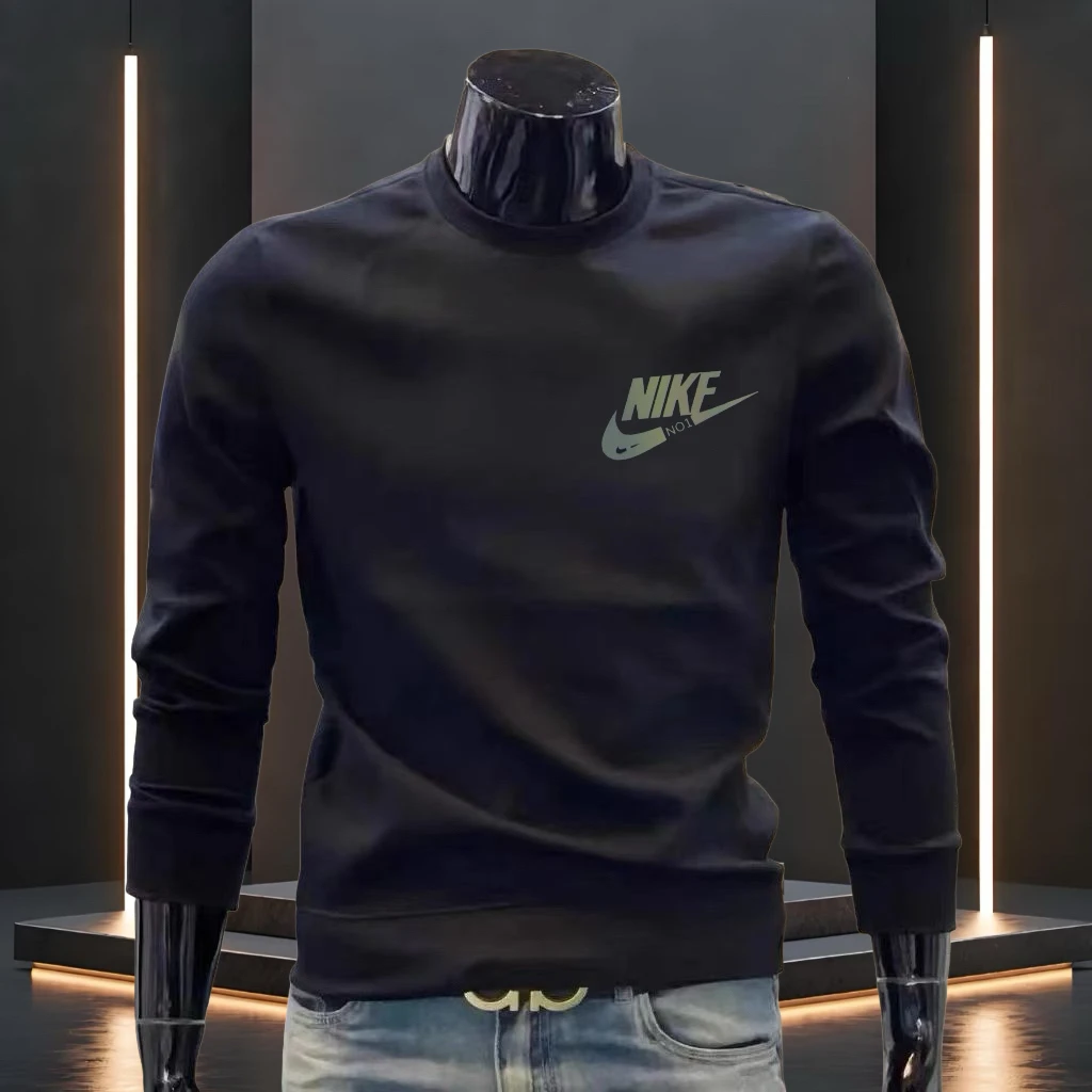 秋冬新款男士长袖圆领套头卫衣潮流印花休闲时尚百搭上衣潮