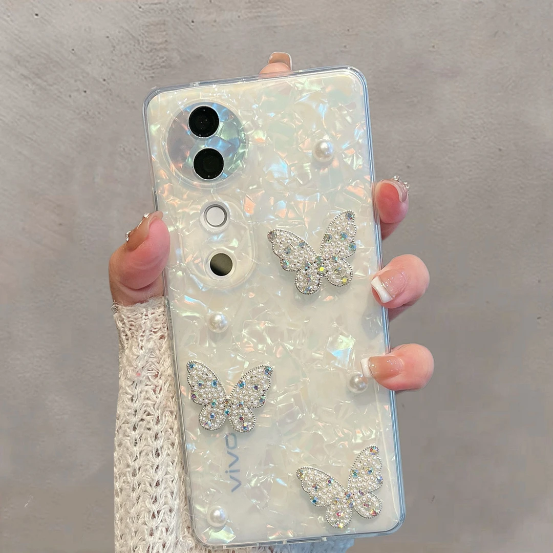 适用于vivos19手机壳s19pro半透明V2364A新款女小清新蝴蝶保护套