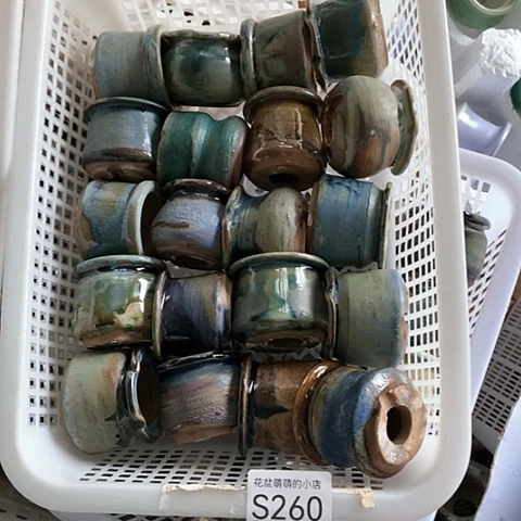 紫砂花盆260微瑕品口径4厘米左右的