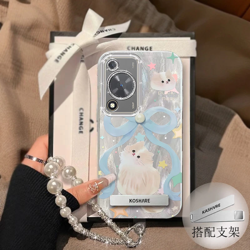 带镜头膜华为畅享70手机壳羽纱蝴蝶结猫咪FGD-AL00全包畅想70女款