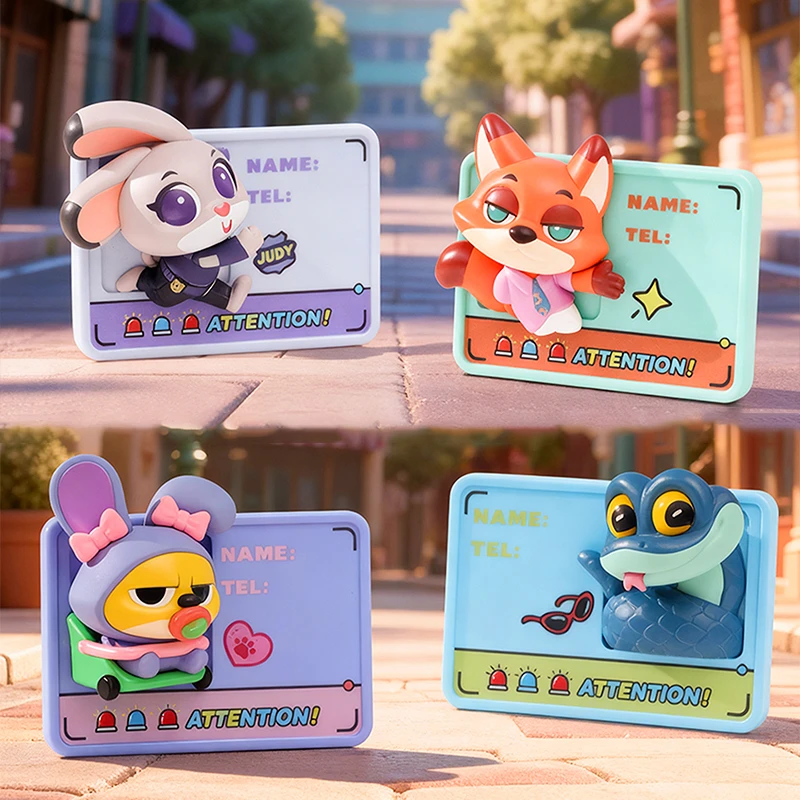 疯狂动物城超级市民通行证盲盒磁吸冰箱贴朱迪尼克小公仔zootopia