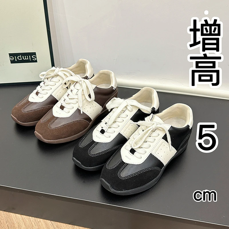 甜甜女孩·内增高德训鞋25春秋新款百搭复古透气休闲运动阿甘板鞋