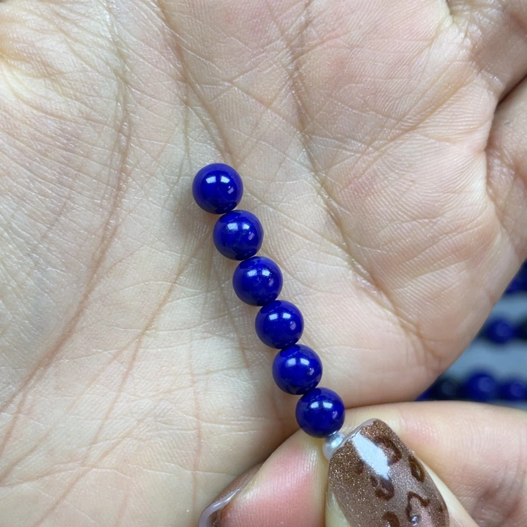 青金石6mm单珠未镶嵌金*