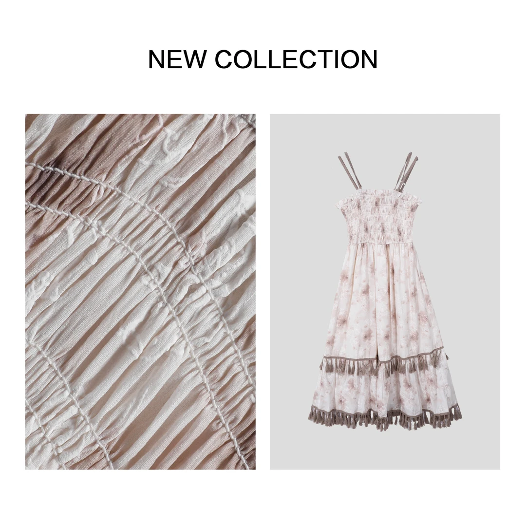 【小依专享】 L5F26056浪漫田园风打揽吊带连衣裙-6056