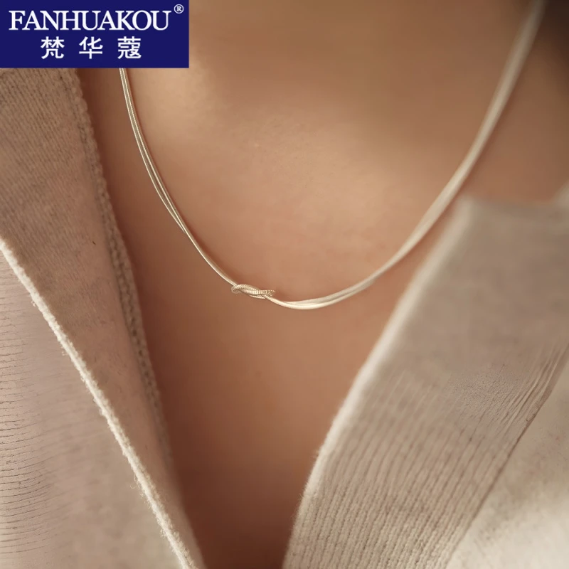 梵华蔻 吊坠925银 蛇骨项链女款轻奢高级感圣诞节礼物送女朋友