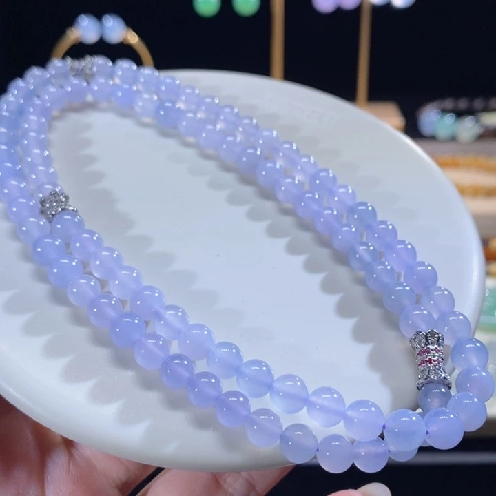 翡翠未镶嵌吊坠(不含链)翡翠高冰蓝紫项链卡6