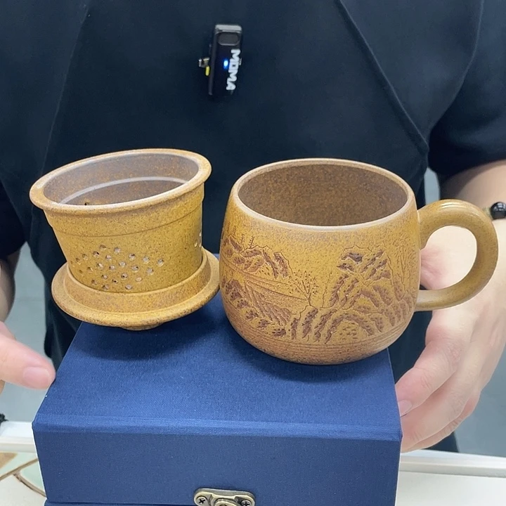 茶杯紫砂柴烧三件套小容量