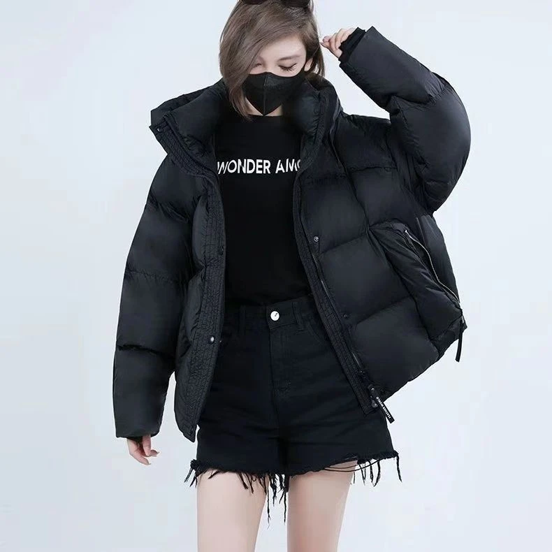 6758棉服女冬季2024新款时尚显瘦加厚短款休闲连帽外套