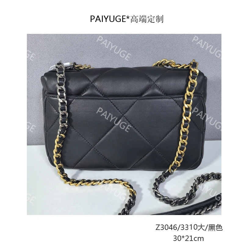 Z3046/3310大/黑色 paiyuge高端订制女士单肩手提斜挎包1636孤品