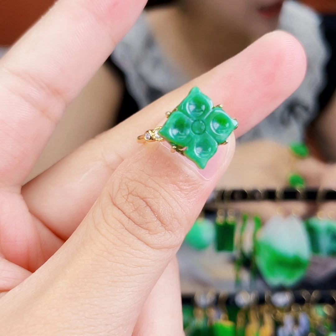 翡翠银S925镶嵌耳饰饰品