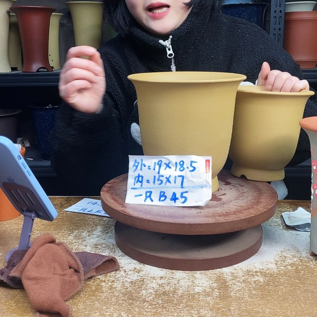 紫砂紫砂花盆一只B45