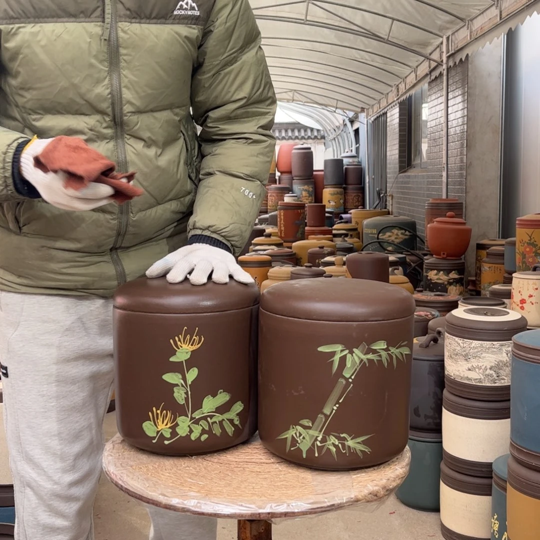 紫砂茶叶罐9 饼茶叶罐2个