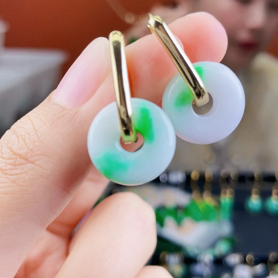 翡翠未镶嵌耳饰饰品