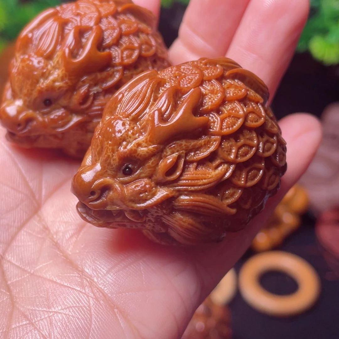 【闪购商品】橄榄核把件35左右金币龙龟手球