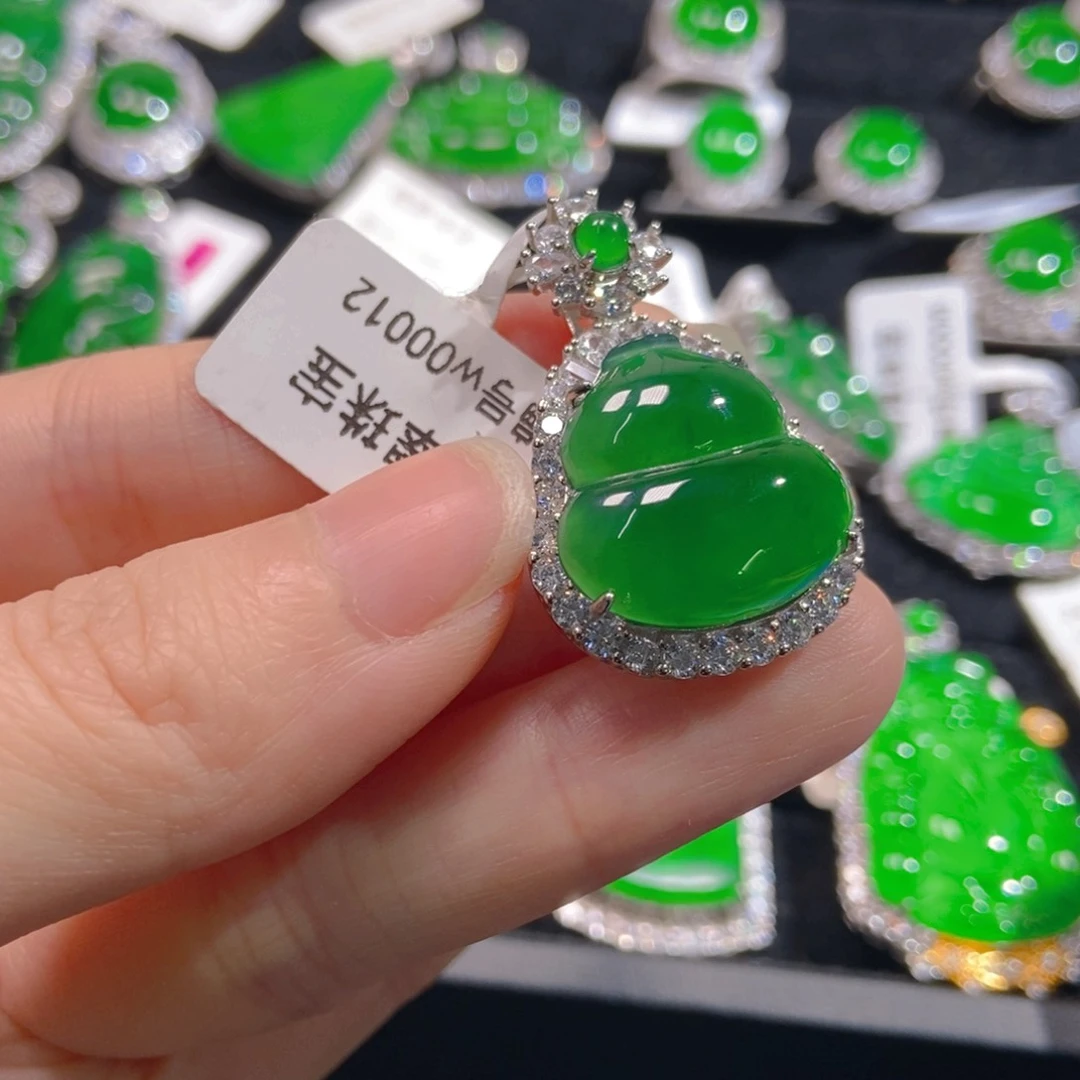 翡翠吊坠(不含链)银S925镶嵌