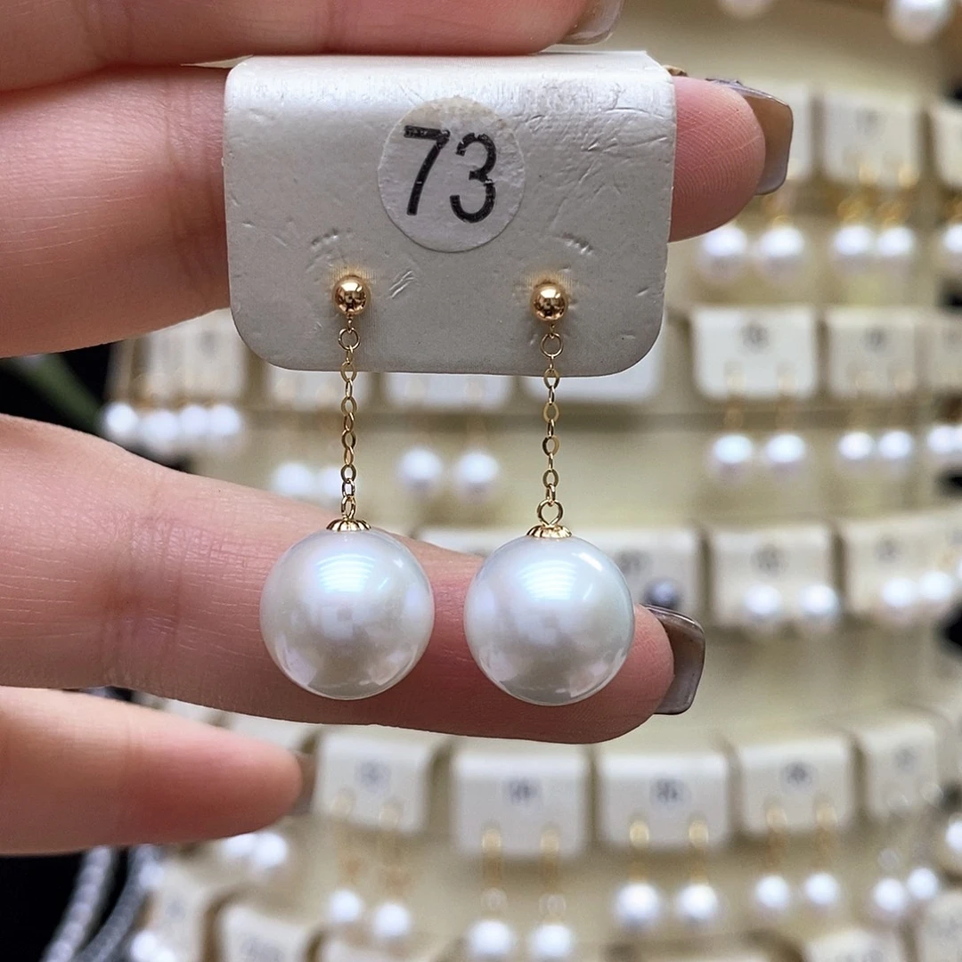 淡水珍珠耳饰18K金镶嵌